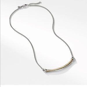 David Yurman 18K Gold Crossover Bar Necklace